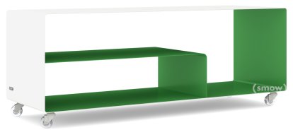 Sideboard R 111, Zweifarbig, Reinweiß (RAL 9010) - Maigrün (RAL 6017), Transparentrollen