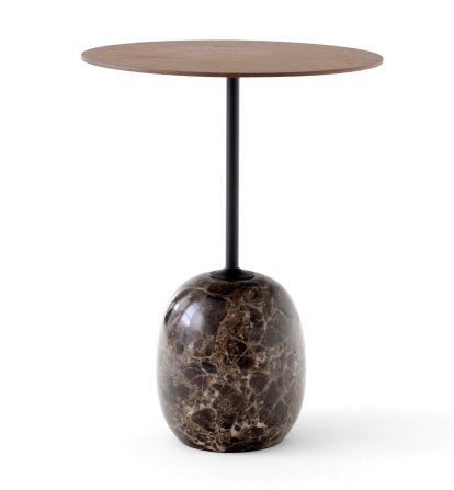 Lato LN8 / LN9 Beistelltisch , Rund (Ø 40 cm), Walnut / Emparador Marmor