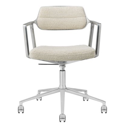 Swivel 453+ Drehstuhl, Poliert, Rollfuß, Viskose-Woll-Mix Wavy