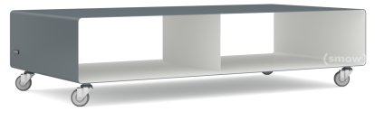 TV Lowboard R 200, Zweifarbig, Basaltgrau (RAL 7012) -  Reinweiß (RAL 9010), Industrierollen