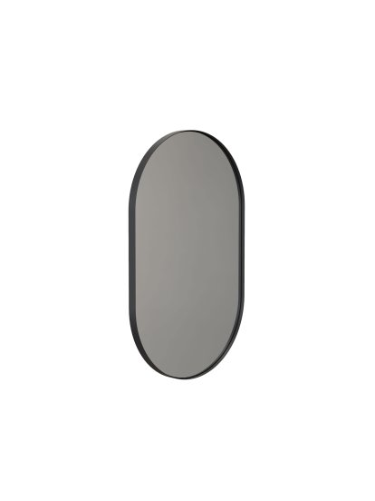 Unu Spiegel oval, H 100 x B 60 cm, Schwarz matt