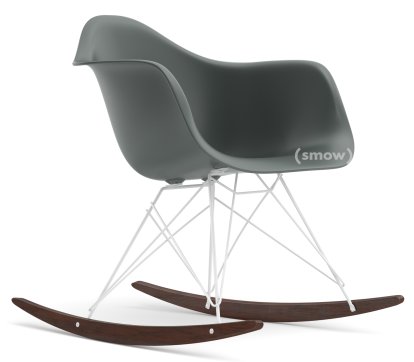 Eames Plastic Armchair RAR, Granitgrau, Beschichtet weiß, Ahorn dunkel