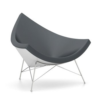 Coconut Loungestuhl, Leder (Standard), Asphalt