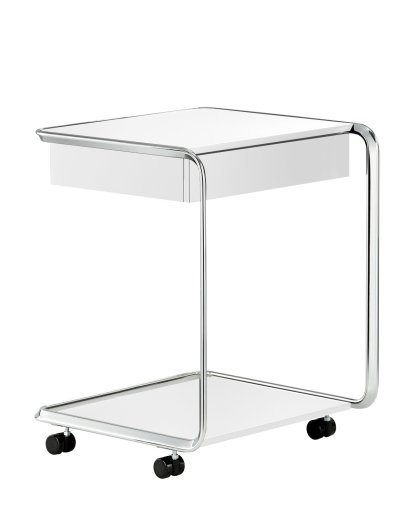 Oblique K3CR Rolltisch , Weiß
