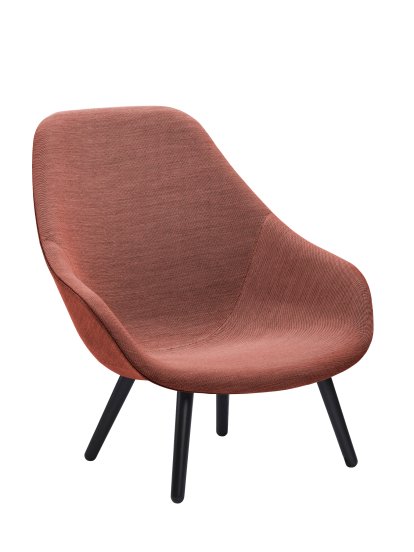 About A Lounge Chair High AAL 92 Loungestuhl, Steelcut Trio 515 - rosa, Eiche schwarz lackiert, Ohne Sitzkissen