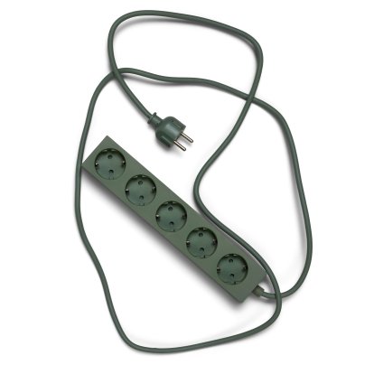 Power Bar / Power Beam Steckdosenleiste, 5 Steckdosen, Mossy green, 5 m