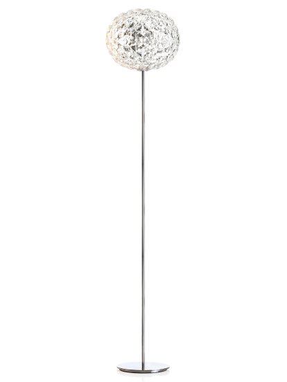 Planet Stehleuchte, 160 cm, Glasklar/silber