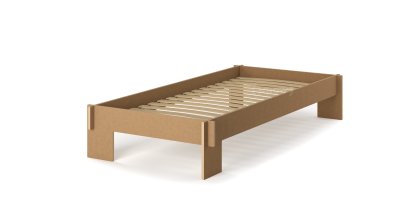 Siebenschläfer Bett, 90 x 200 cm, Ohne Kopfteil, MDF pur, Mit Roll-Lattenrost