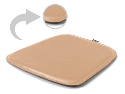 Sitzauflage Leder für Eames Armchairs, Ober- und Unterseite Leder, Beige