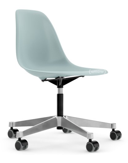 Eames Plastic Side Chair PSCC, Eisgrau, Ohne Polsterung, Ohne Polsterung