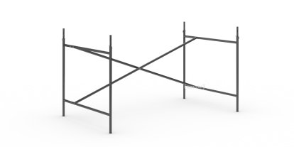 Eiermann 2 Tischgestell , Schwarz, senkrecht, versetzt, 135 x 78 cm, Mit Verlängerung (Höhe 72-85 cm)