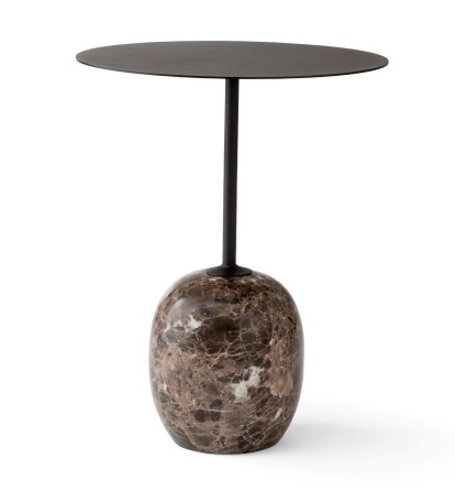 Lato LN8 / LN9 Beistelltisch , Rund (Ø 40 cm), Warm Black / Emparador Marmor