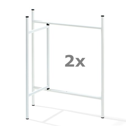 Eiermann 3 Tischbock (2er Set), 58 cm, 39 cm, Weiß
