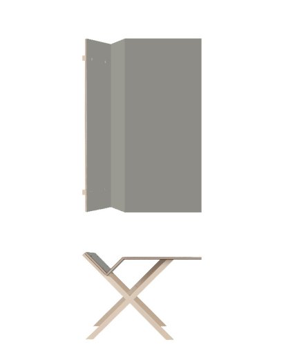 Kant Schreibtisch, 160 cm, 74 cm, FU (Sperrholz, Birke) Linoleum grau