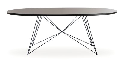Tavolo XZ3 Oval Tisch, MDF schwarz, Schwarz lackiert