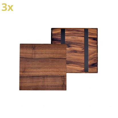 Holzauflage (3er Set) für USM Haller Regale, Größe XL, 35 cm x 35 cm, Amerikanischer Nussbaum