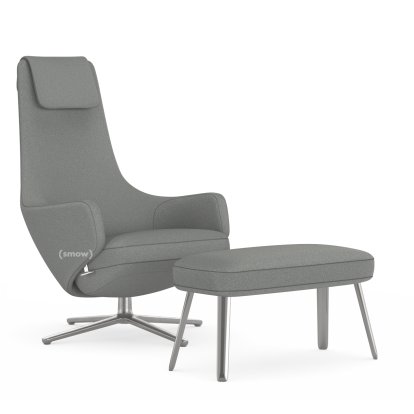 Repos, Sessel Repos & Panchina, Stoff Cosy 2 Kieselgrau, 45 cm, Poliert