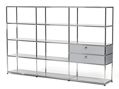USM Haller Wohnzimmer Regal XL Typ 2, USM mattsilber
