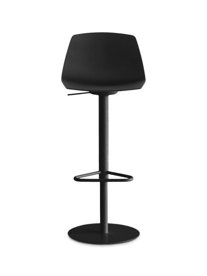 Miunn Barhocker mit Säulenfuß, Schwarz