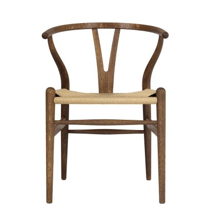 CH24 Wishbone Chair, Eiche rauchig geölt, Geflecht natur