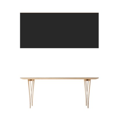 Spanoto Tisch, FU (Sperrholz, Birke) Linoleum schwarz, 190 cm