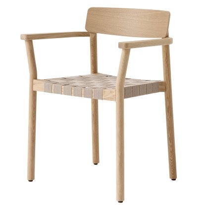 Betty TK9 Stuhl , Eiche natur / Leinen natur, Mit Armlehnen