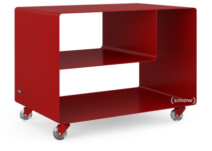Rollwagen R 106, Einfarbig, Rubinrot (RAL 3003), Transparentrollen