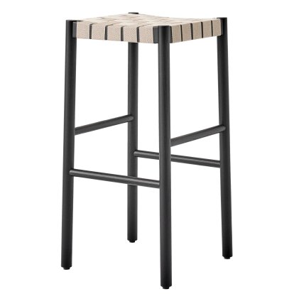 Betty TK7 / TK8 Barhocker , Barvariante: 76 cm, Schwarz / Leinen natur