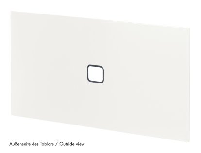 USM Haller Tablar mit Kabeldurchlass, 35 x 35 cm, Reinweiß RAL 9010, Mitte mittig