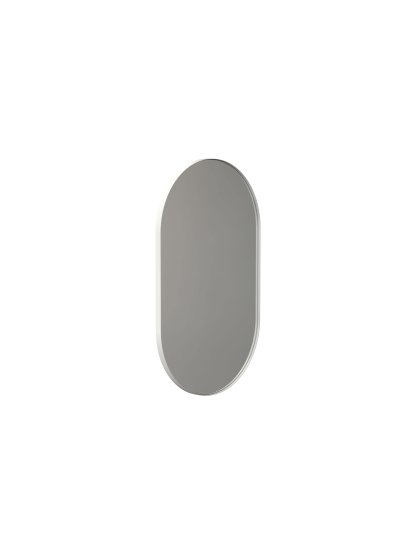 Unu Spiegel oval, H 80 x B 50 cm, Weiß matt