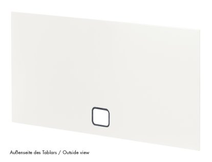 USM Haller Tablar mit Kabeldurchlass, 50 x 35 cm, Reinweiß RAL 9010, Unten mittig