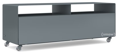 TV Lowboard R 109, Einfarbig, Basaltgrau (RAL 7012), Transparentrollen