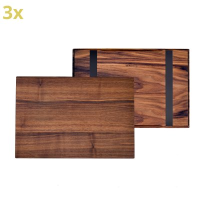 Holzauflage (3er Set) für USM Haller Regale, Größe XL, 50 cm x 35 cm, Amerikanischer Nussbaum
