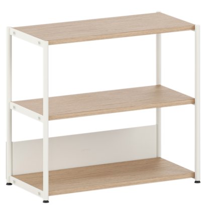 Unit Sideboard M Holz, Offen, Eiche / Creme weiß