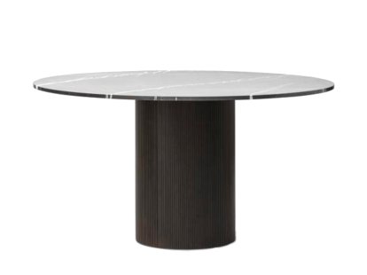 Cabin Tisch, Ø 130 cm, Eiche dunkel / Marmor pietra