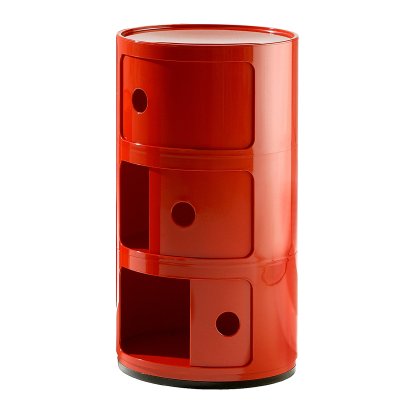 Componibili Container rund 3 Fächer, Rot