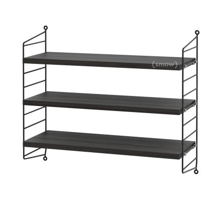 String System Wandregal S, 20 cm, Schwarz, Eschefurnier schwarz