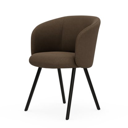 Mikado Armlehnstuhl, Vierbein-Untergestell, 4-Bein, Aluminium pulverbeschichtet basic dark, Dumet, Sand melange, Gleiter für Teppichboden