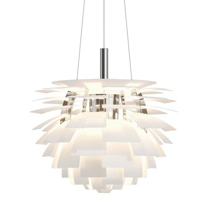 PH Artichoke (Zapfen) Pendelleuchte, White / Stahl, Ø 48 cm