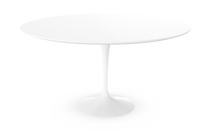 Saarinen Esstisch rund, 137 cm, weiß, Laminat weiß