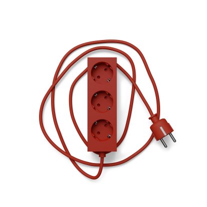 Power Bar / Power Beam Steckdosenleiste, 3 Steckdosen, Burning red, 2 m