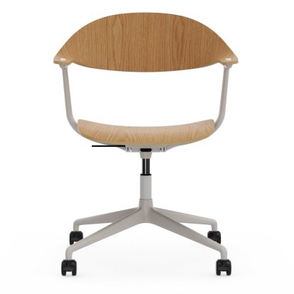 Mynt Bürodrehstuhl Viersternfuß, Eiche natur, Naturholz Schutzlack, Ohne Polsterung, Ohne Polsterung, Soft light, Weich für harte Böden