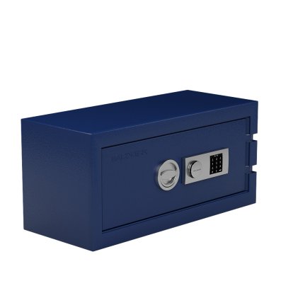 Balzsafe Connect Tresor für USM Haller Regale, 75 cm x 35 cm x 35 cm, Stahlblau RAL 5011, Elektronisches Zahlenkombinationsschloss mit Revisionsschlüssel