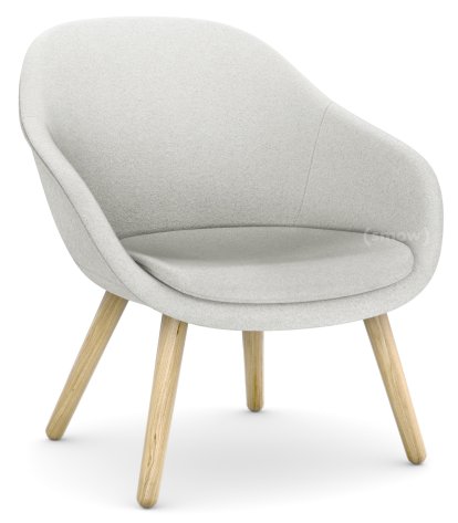 About A Lounge Chair Low AAL 82 Loungestuhl, Divina Melange 120 - hellgrau, Eiche lackiert, Mit Sitzkissen