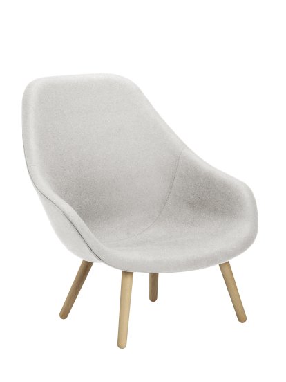 About A Lounge Chair High AAL 92 Loungestuhl, Divina Melange 120 - hellgrau, Eiche lackiert, Ohne Sitzkissen
