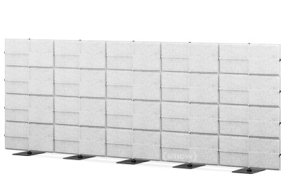USM Privacy Panels Akustikwand, 3,75 m (5 Elemente), 1,44 m (4 Elemente), Hellgrau
