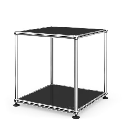 USM Haller Beistelltisch 35, Oben und unten Metall, Graphitschwarz RAL 9011