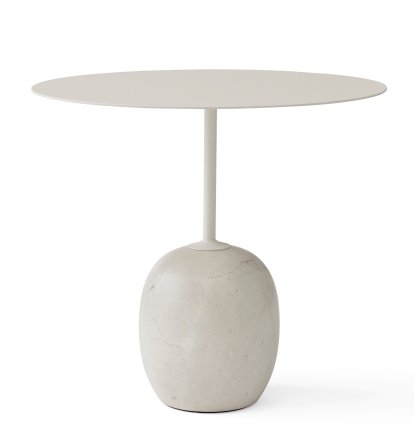 Lato LN8 / LN9 Beistelltisch , Oval (L 50 x B 40 cm), Ivory / Crema Diva Marmor