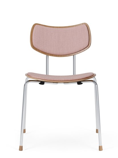 VLA26 Vega Stuhl, Eiche lackiert, Mood - rosé, Verchromt