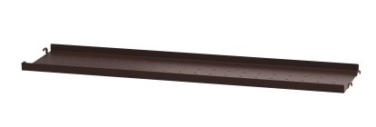 String System Metallboden, 78 x 20 cm, Kante niedrig, Dunkelbraun